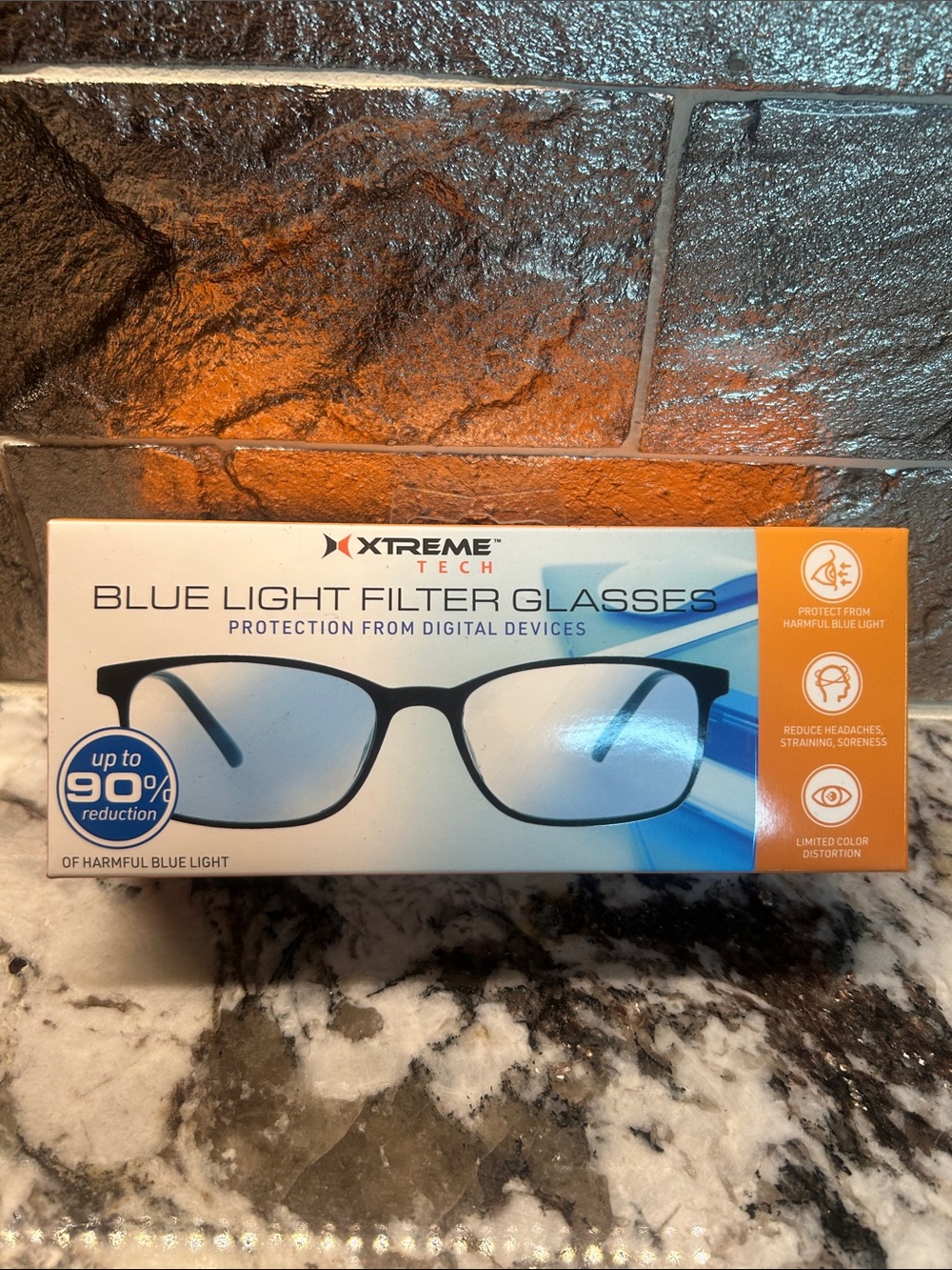 Xtreme Tech Blue Light Filter Glasses - Black Frame, Blue Tint
